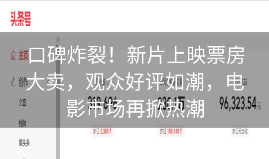 口碑炸裂！新片上映票房大卖，观众好评如潮，电影市场再掀热潮