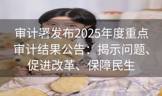 审计署发布2025年度重点审计结果公告:揭示问题、促进改革、保障民生 审计署发布2025年度重点审计结果公告:揭示问题、促进改革、保障民生