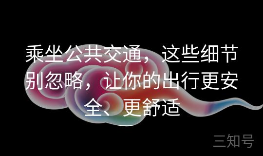 乘坐公共交通,这些细节别忽略,让你的出行更安全、更舒适 乘坐公共交通,这些细节别忽略,让你的出行更安全、更舒适