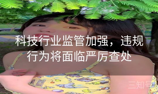 科技行业监管加强，违规行为将面临严厉查处