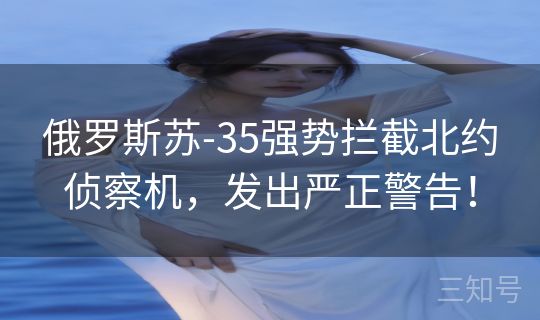 俄罗斯苏-35强势拦截北约侦察机,发出严正警告! 俄罗斯苏-35强势拦截北约侦察机,发出严正警告!