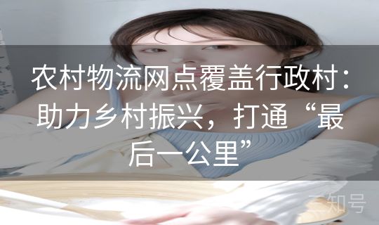 农村物流网点覆盖行政村:助力乡村振兴,打通“最后一公里” 农村物流网点覆盖行政村:助力乡村振兴,打通“最后一公里”