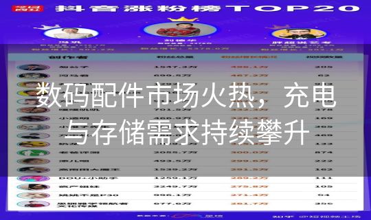 数码配件市场火热，充电与存储需求持续攀升