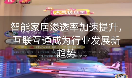 智能家居渗透率加速提升，互联互通成为行业发展新趋势