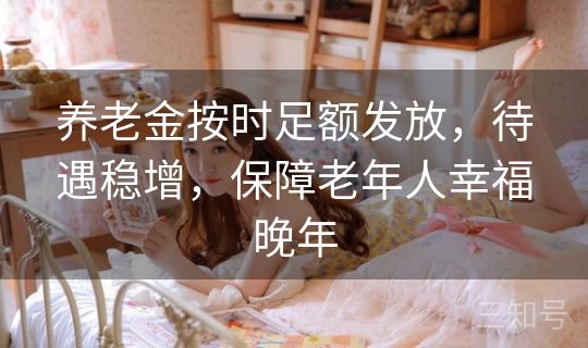 养老金按时足额发放，待遇稳增，保障老年人幸福晚年