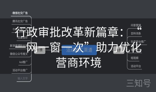 行政审批改革新篇章：“一网一窗一次”助力优化营商环境