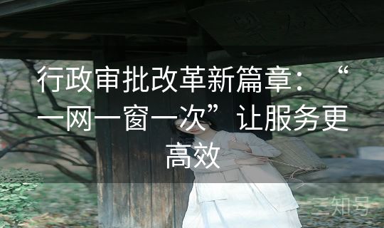 行政审批改革新篇章:“一网一窗一次”让服务更高效 行政审批改革新篇章:“一网一窗一次”让服务更高效