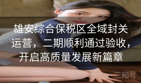 雄安综合保税区全域封关运营，二期顺利通过验收，开启高质量发展新篇章