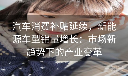 汽车消费补贴延续，新能源车型销量增长：市场新趋势下的产业变革