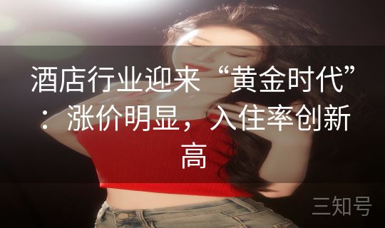 酒店行业迎来“黄金时代”：涨价明显，入住率创新高