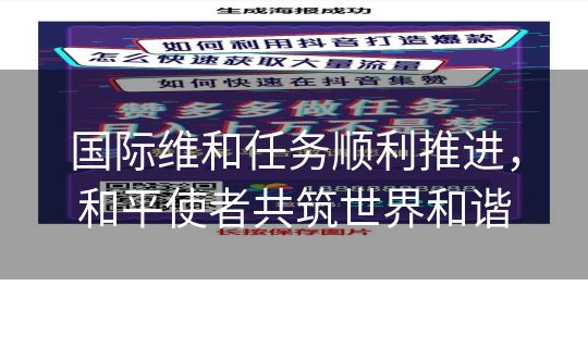 国际维和任务顺利推进，和平使者共筑世界和谐