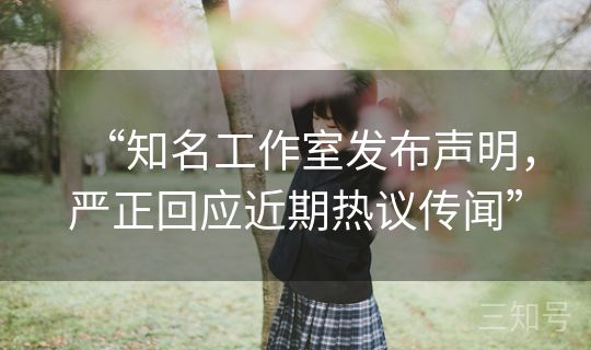 “知名工作室发布声明，严正回应近期热议传闻”