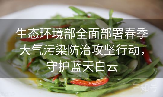 生态环境部全面部署春季大气污染防治攻坚行动，守护蓝天白云