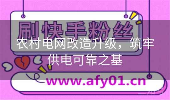 农村电网改造升级，筑牢供电可靠之基
